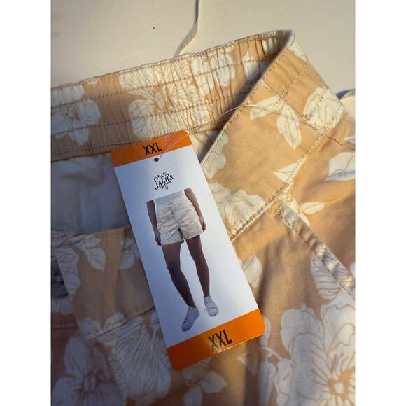 NWT Jach’s Girlfriend XXL Floral Shorts tan White Summer Casual Resort Cotton - Picture 7 of 13